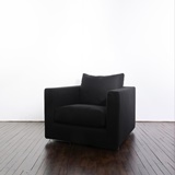 MAGNUM ARMCHAIR IN BLACK FABRIC BY FLEXFORM